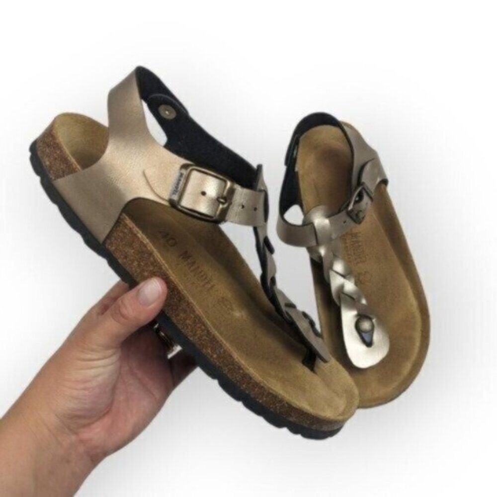 Mandel Braided Leather Sandals Size 9 - 9.5 Women